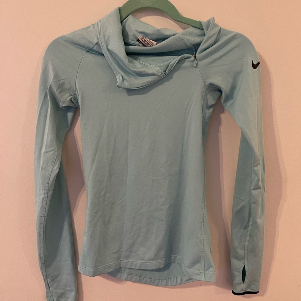 Nike Pro Dri-Fit Blue Fitted Long Sleeve